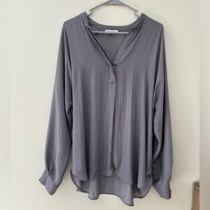 Maison d'Amélie Paris -  Satin Silver Gray Blouse